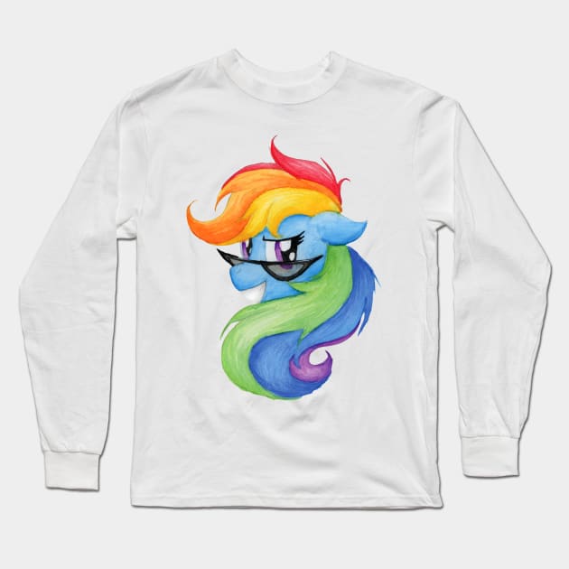 Rocky Rainbow Dash Long Sleeve T-Shirt by SabinasArts